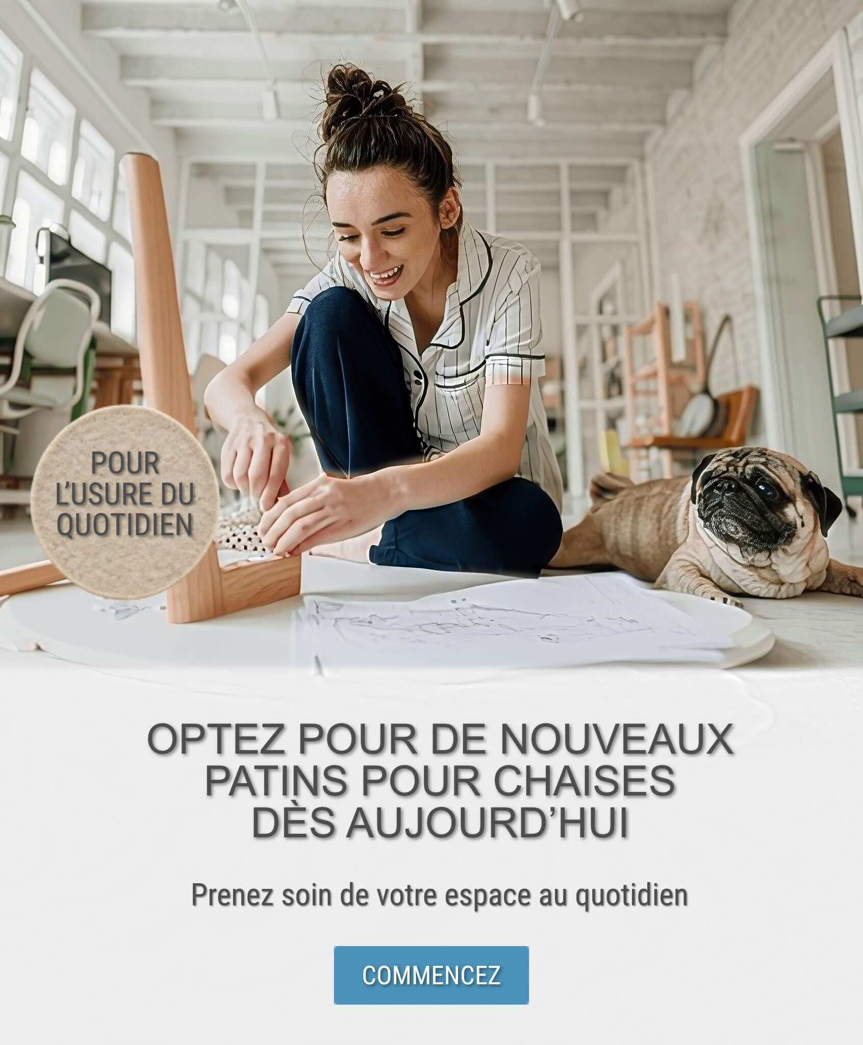 PATINS DE CHAISE EN FEUTRE FABRIQUÉS EN SUÈDE